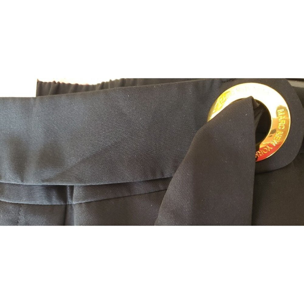 NWT $89  MARC NEW YORK BLACK STRAIT LEG PANT BRANDED BUCKLE SZ M - Picture 5 of 6